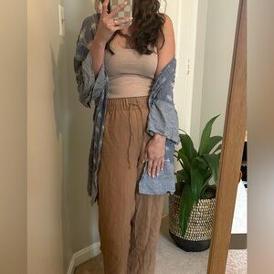 Blue Floral Boho Kimono Cover Up Cardigan